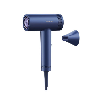 Фен, Philips, Серии 8000 BHD839/00 ,DC-мотор, Мощность 1400 Вт , Магнитный диффузор, 3 скорости, 7 температурных режимов, Режим автоочистки, Длина шнура 2 м, Цвет синий