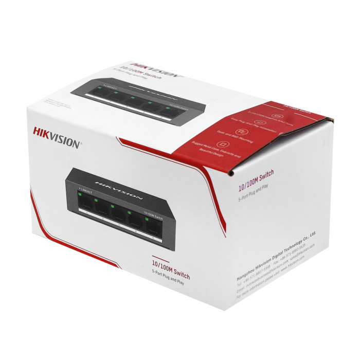 Switch  5 port 10/100M Hikvision DS-3E0105-O, desktop