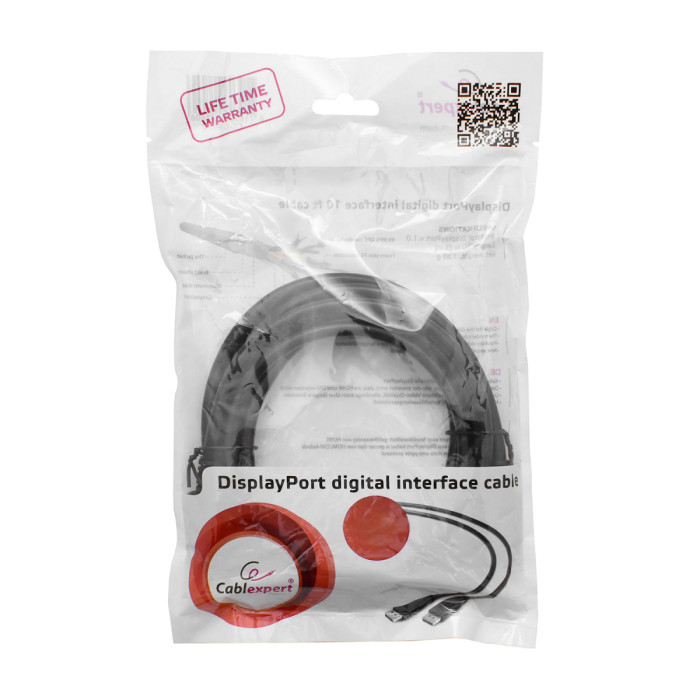 Cable SVGA, DisplayPort to DisplayPort, 1м, Cablexpert CC-DP-1M, DP v1.0, black