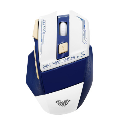 Mouse Aula Wind SC550, Wireless, Optical 4800 dpi, USB, 8 button, Blue&amp;White