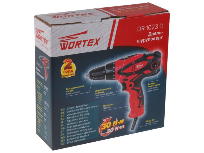 Дрель-шуруповерт WORTEX DR 1023 D в кор.