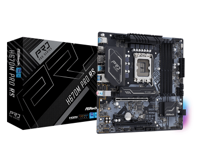 Материнская плата ASRock H670M PRO RS LGA1700 4xDDR4 4xSATA RAID 3xM.2 HDMI DP mATX