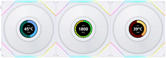 Вентиляторы для корпуса Lian Li UNI FAN TL LCD 120 ARGB 3x120mm with Controller White 12TLLCD3W