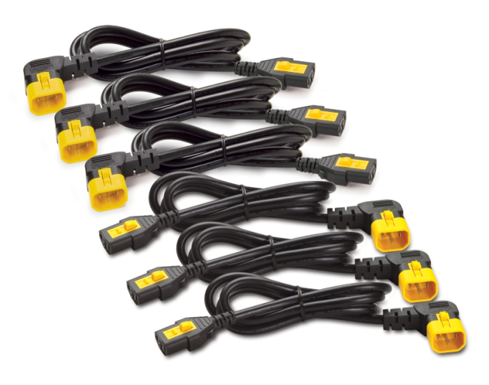 Power Cord Kit (6 ea), Locking, C13 to C14 (90 Degree), 1.2m