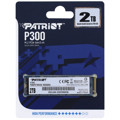 SSD M.2 PCIe 2 TB Patriot P300, P300P2TBM28, PCIe Gen3 x4