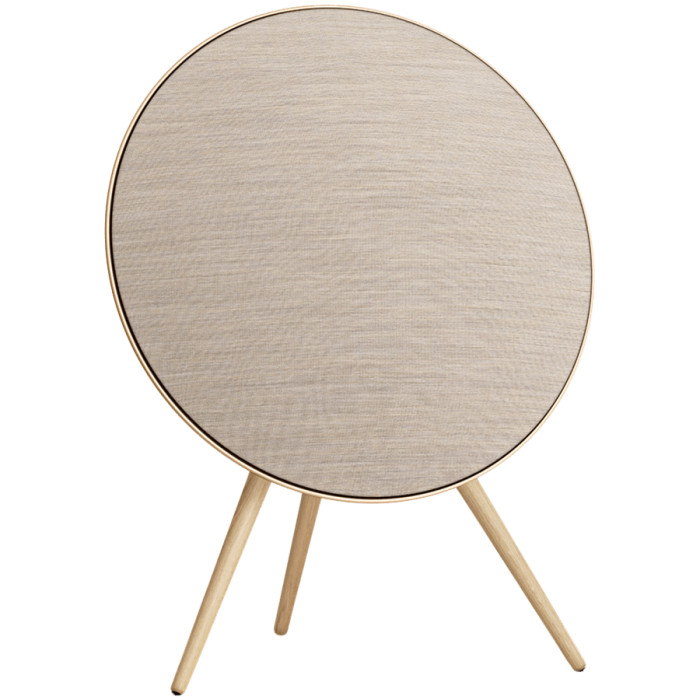 Beosound A9 5th Gen Speaker Gold Tone (Back Sand/Cover Golden/Legs White Oak)