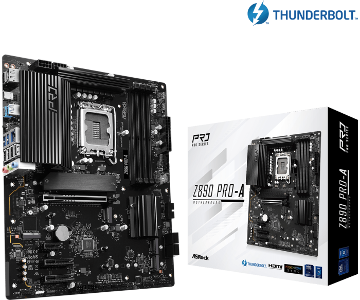 Материнская плата ASRock Z890 PRO-A LGA1851 4xDDR5 4xSATA 4xM.2 HDMI DP Type-C ATX