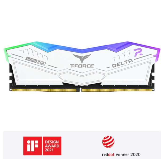 Оперативная память 64GB Kit (2x32GB) 6000MHz DDR5 TeamGroup DELTA RGB CL38 WH FF4D564G6000HC38ADC01