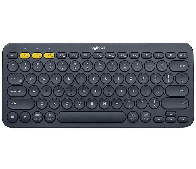 Клавиатура беспроводная Logitech K380 (DARK GREY, Multi-Device, Bluetooth Classic (3.0), 2 батарейки типа ААА) (M/N: Y-R0056)