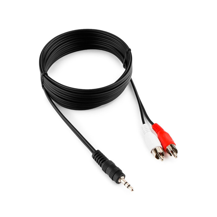 Cable Audio, 3.5mm/m - 2xRCA/m, Cablexpert CCA-458-2.5M, 2.5m, black