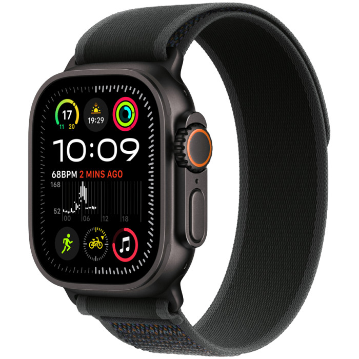 Apple Watch Ultra 2 2024 GPS + Cellular 49mm Black Titanium Case with Black Trail Loop - M/L,Model A2986