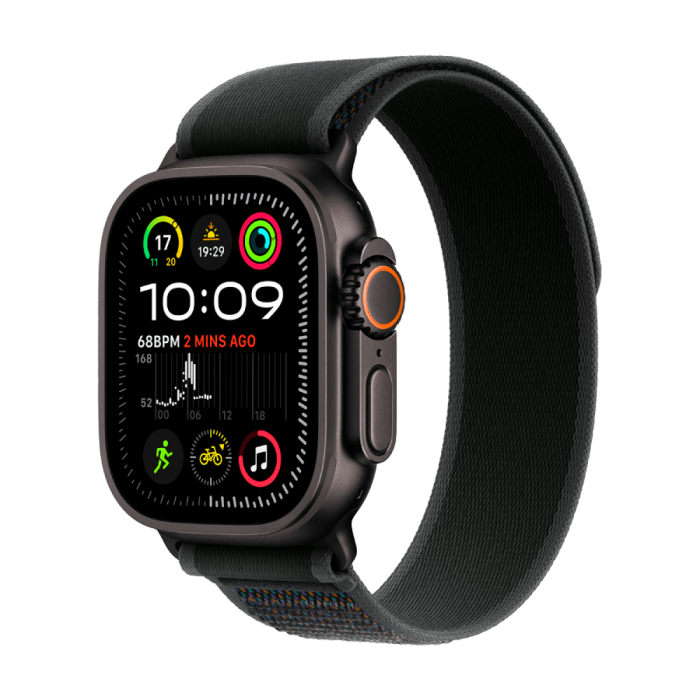 Apple Watch Ultra 2 2024 GPS + Cellular 49mm Black Titanium Case with Black Trail Loop - M/L,Model A2986