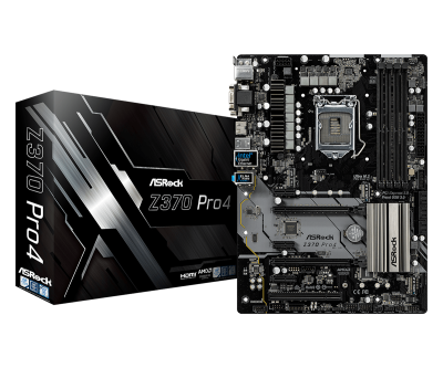 Материнская плата ASRock Z370 PRO4 iZ370 4xDDR4 6xSATA3 2xM.2 DVI HDMI D-Sub ATX