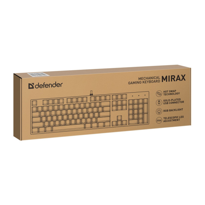 KeyBoard  USB, Defender Mirax GK-352 RU, Black, (45352)