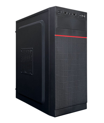Корпус JM 032, mITX, mATX, ATX, USB2.0x2, 3,5&quot;x2 2,5&quot;x3,  БП 400W, Черный