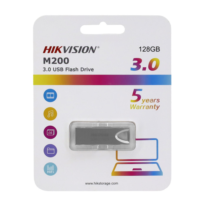 USB flash 128GB Hikvision, HS-USB-M200/128G/U3, USB 3.0, silver