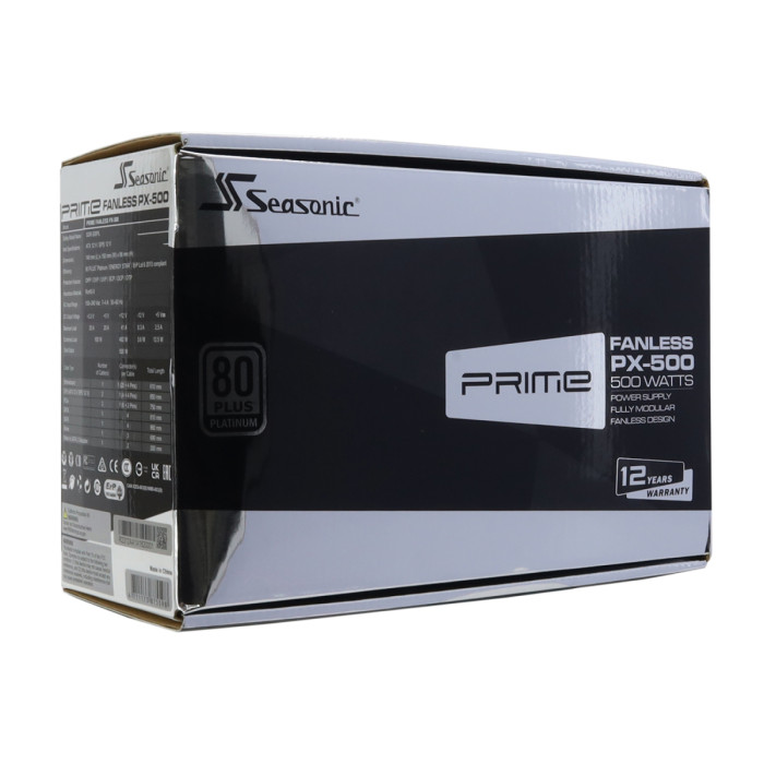 Power supply ATX Seasonic Prime Fanless PX-500, SSR-500PL, 80 Plus Platinum, Modular, 500W