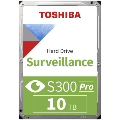 HDD Video Surveillance TOSHIBA S300 PRO 10TB CMR, 3.5&#039;&#039;, 512MB, 7200RPM, SATA, 64 cameras, 24/7, TBW: 300