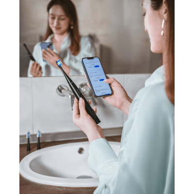 AENO SMART Sonic Electric toothbrush, DB2S: Black, 4modes +8 smart, wireless charging, 46000rpm, 90 days without charging, IPX7