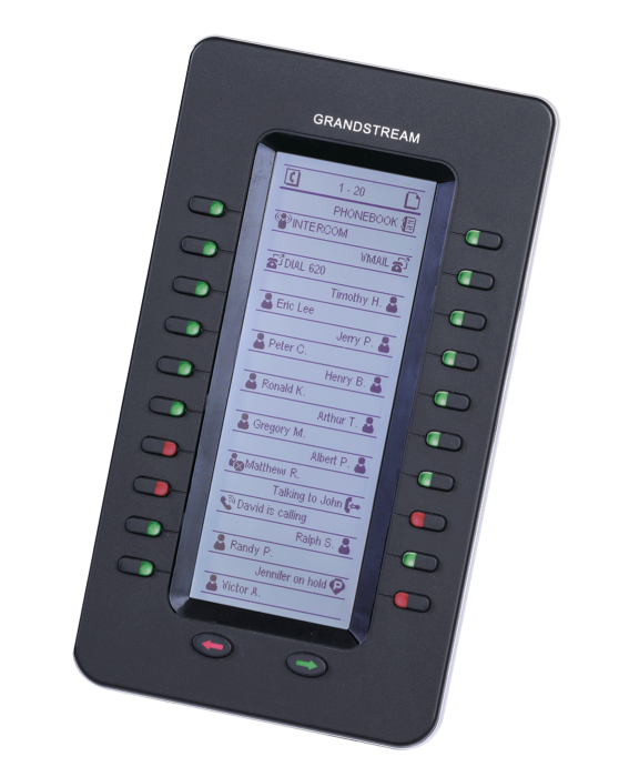 Expansion Module for GXP2140, GXP2170 and GXV3240, 20 programmable buttons (2 pages on smart screen, total 40 contacts)