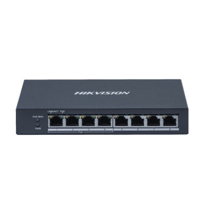 Switch  8 port 10/100/1000M Hikvision DS-3E0508P-O, 4xGE PoE, 4xRJ45 GE, PoE 60W, desktop