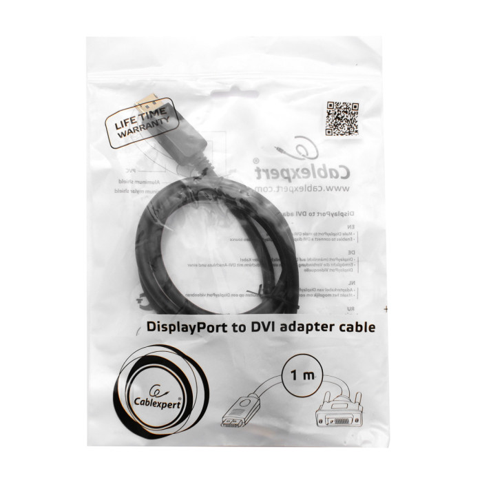 Cable SVGA, DisplayPort to DVI, 1.0m, Cablexpert CC-DPM-DVIM-1M