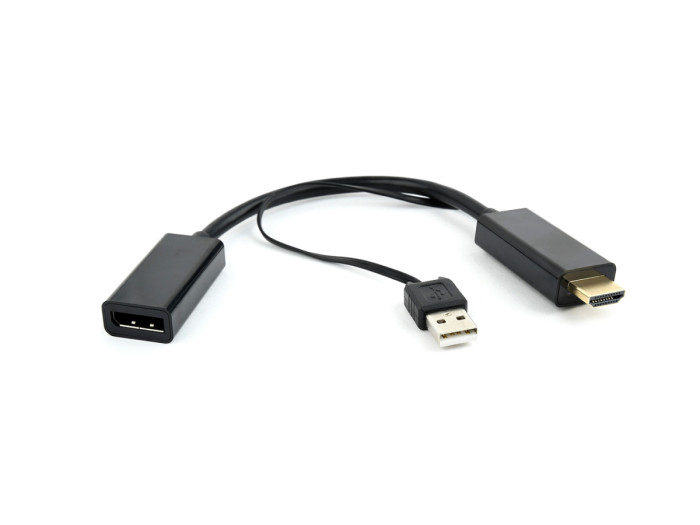 HDMI converter, Cablexpert DSC-HDMI-DP, HDMI m -> DisplayPort f, black