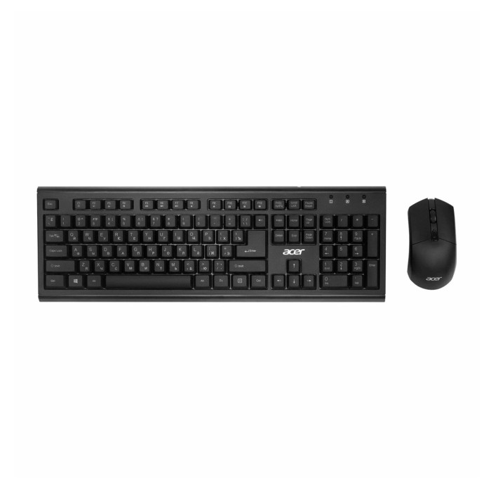 KeyBoard + mouse, USB, Wireless, Acer OKR120, 1AA, rus/lat, black
