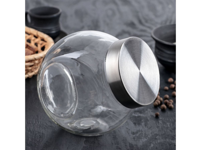 Банка для сыпучих продуктов стеклянная 1500 мл, серия Wella (Вэлла)  PERFECTO LINEA