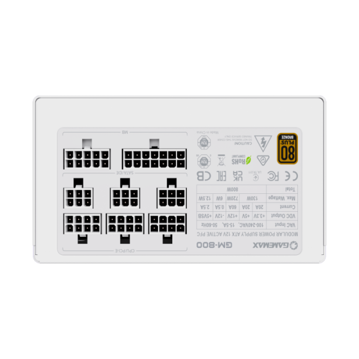 Блок питания Gamemax GM-800 White, 80+ Bronze
