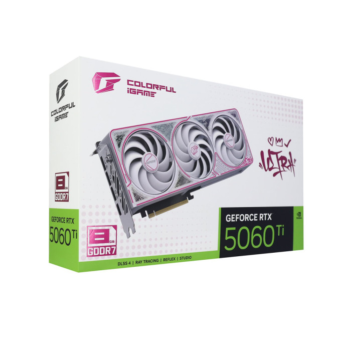 GPU NVIDIA, 8 GB, Colorful iGame RTX 5060 Ti Ultra W OC 8GB-V,HDMI/3DP,GDDR7/128-bit, (Triple fan)