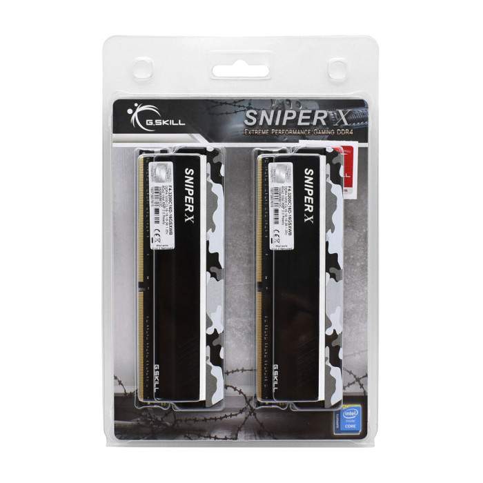 DIMM DDR4 16 GB kit <3200MHz> G.Skill Sniper X, F4-3200C16D-16GSXWB, (2x8GB), 16-18-18-38,urban camo