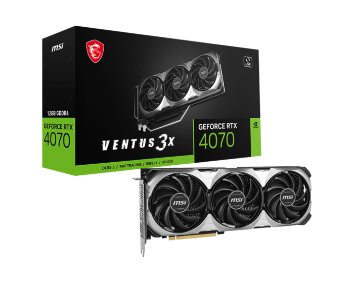 Видеокарта MSI GeForce RTX 4070 VENTUS 3X E1 12G, 12G GDDR6X 1xHDMI 3xDP