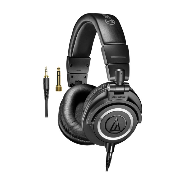 Headphone Audio-Technica ATH-M50x, 38ohm, 15-28000Hz, 99dB, 1.2-3.0m cable, black