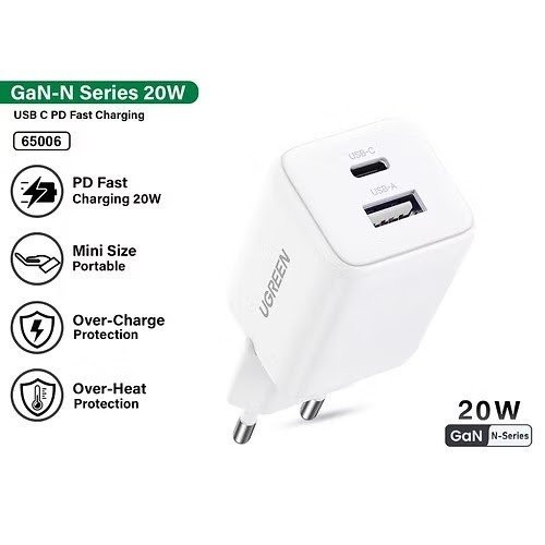 Зарядное устройство UGREEN X514 20W 1C1A GaN Fast Charger 65006
