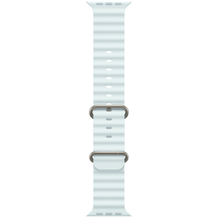 49mm Ice Blue Ocean Band - Natural Titanium Finish