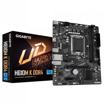 Сист.плата Gigabyte H610M K DDR4 2.0, H610, 1700, 2xDDR4, PCI-Ex16, PCI-Ex1, M.2, 2xSATA, HDMI, BOX