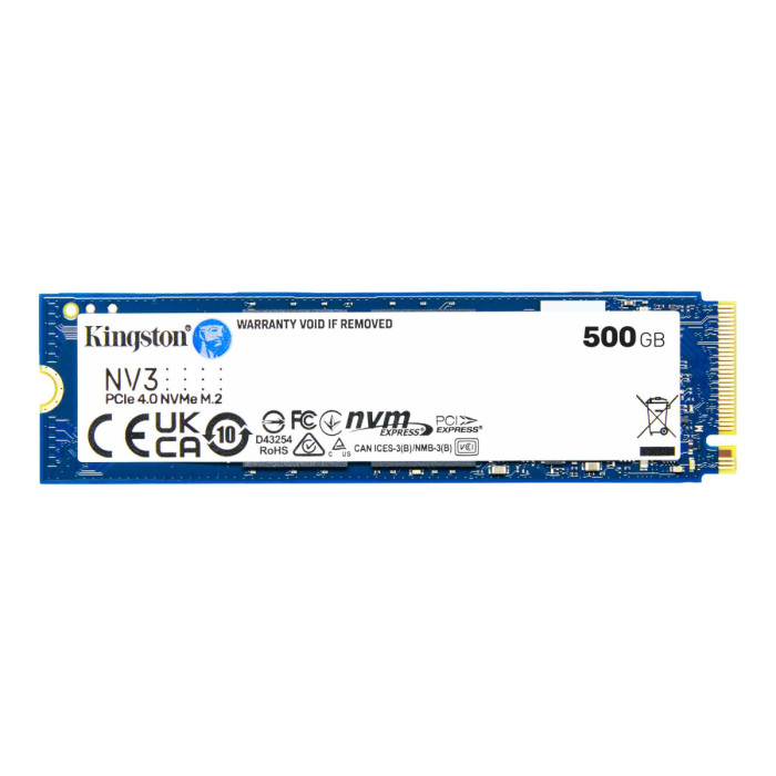 Твердотельный накопитель  500GB SSD Kingston NV3 SNV3S/500G M.2 2280 PCIe4.0x4 R5000MB/s W3000MB/s