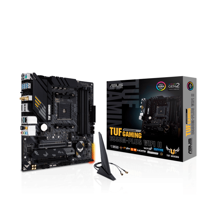 Материнская плата ASUS TUF GAMING B550M-PLUS WIFI II AM4 4xDDR4 4xSATA3 RAID 2xM.2 HDMI DP mATX
