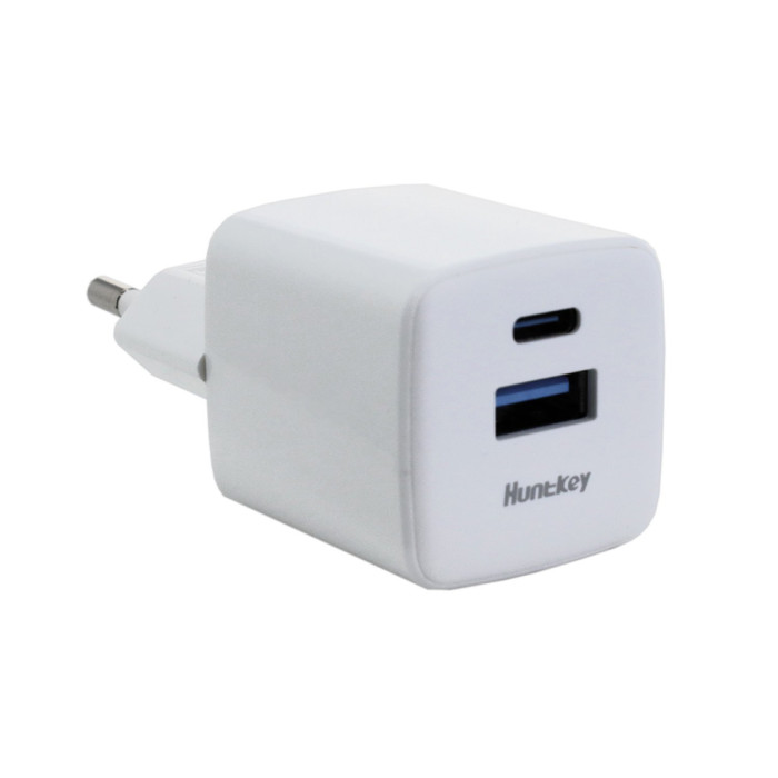 MP3 charger, Huntkey G35, 1 x Type A, 1x Type C 35W, 100-240V ->  5V/3A-20V1.5A