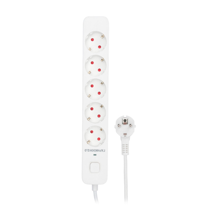 Сетевой фильтр Гарнизон, 2м, EPS-5-W-2, 5 розеток, 10A, White