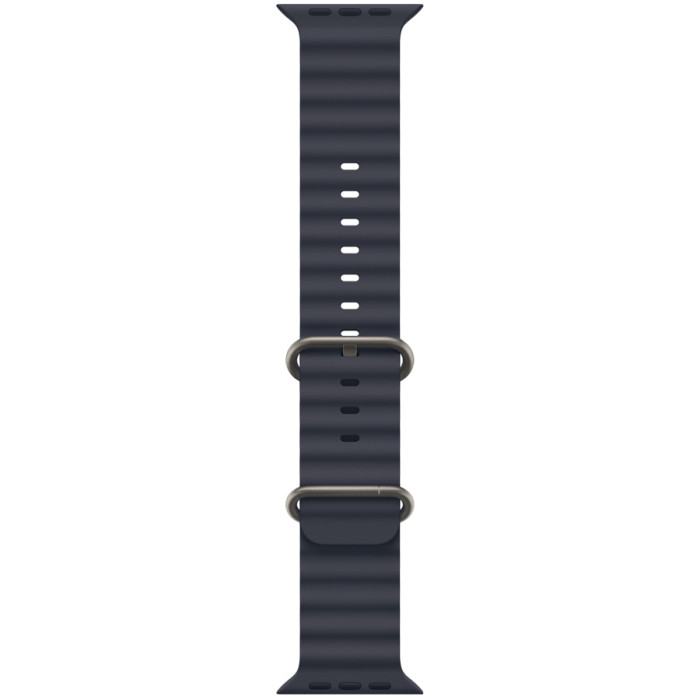 49mm Navy Ocean Band - Natural Titanium Finish