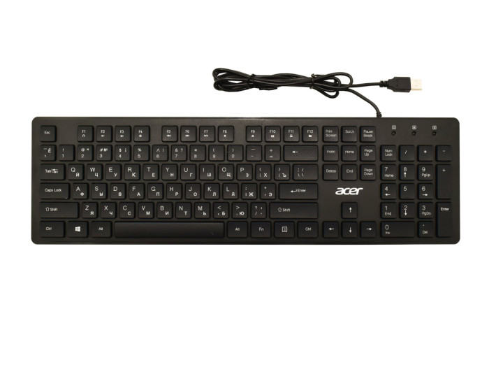 KeyBoard USB, Acer OKW020, 104 buttons, rus/lat, black
