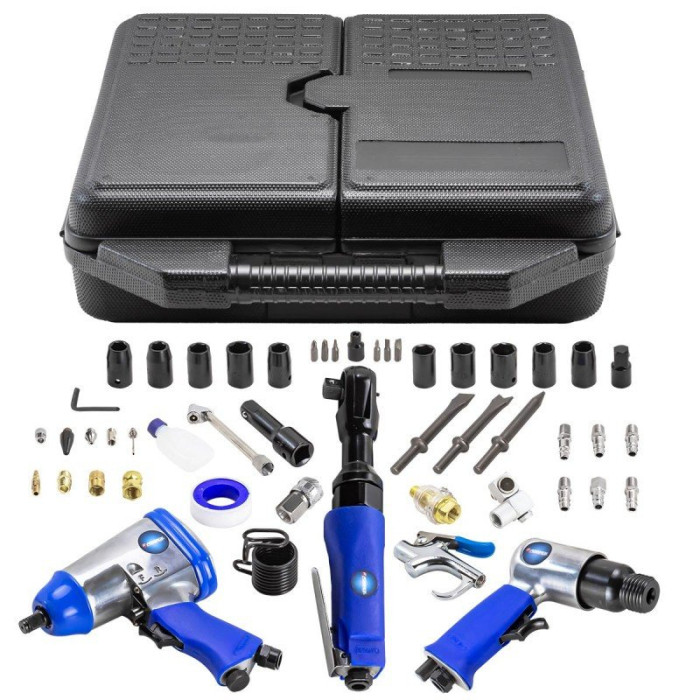 Набор инстр. с аксессуарами50пр(гайковерт-1/2'',320н/м,пневмозач.маш.-6мм, 25000об/мин,пневмотрещ.-1 50351 F-RP7850-50 (RP7412, ST-5