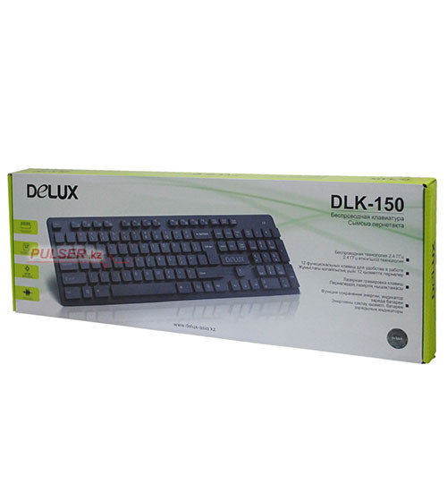 KeyBoard  USB, Delux DLK-150GB,  wireless, ultra slim, black