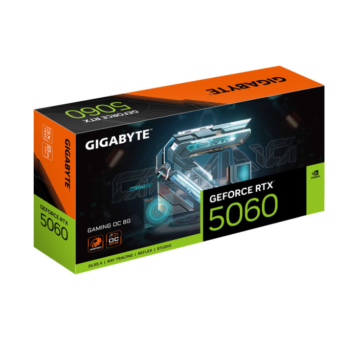 GPU NVIDIA, 8 GB, Gigabyte RTX 5060 GAMING OC [GV-N5060GAMING OC-8GD], HDMI/3DP, GDDR7/128-bit