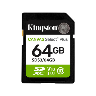 Карта памяти Kingston SDS3/64GB Canvas Select Plus C10 UHS-I U1 V10 64GB