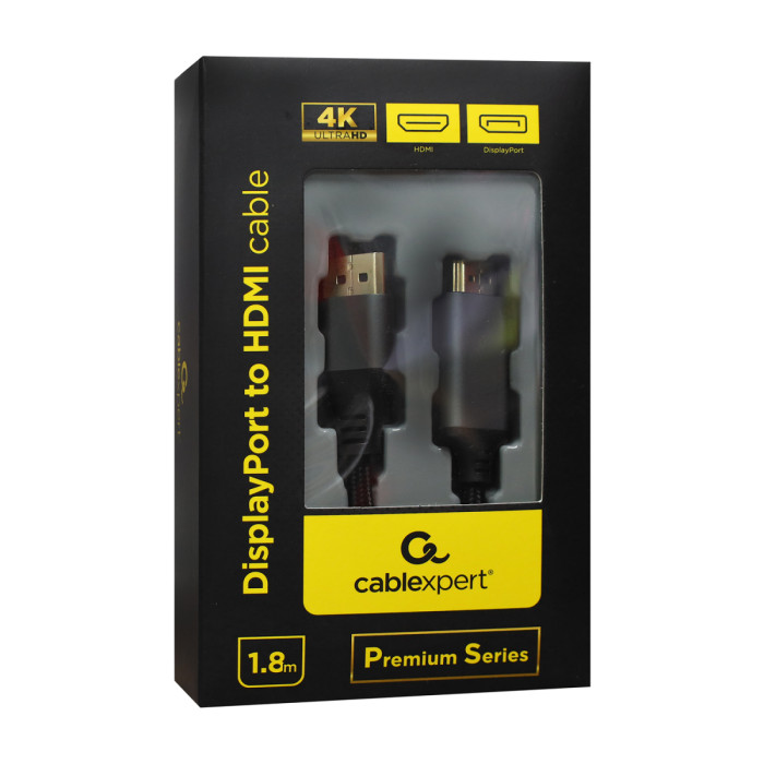 Cable SVGA, DisplayPort to HDMI, 1.8m, Cablexpert CC-DP-HDMI-4K-6