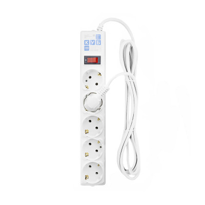 Сетевой фильтр Power Cube B, SPG-B-6-White, 1,9m, 5 розеток, автопредохранитель 10A, white