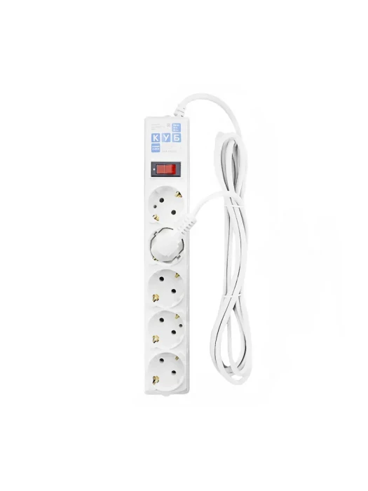 Сетевой фильтр Power Cube B, SPG-B-6-White, 1,9m, 5 розеток, автопредохранитель 10A, white